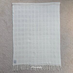 Woven Wool Scarf Ivory Woolmark